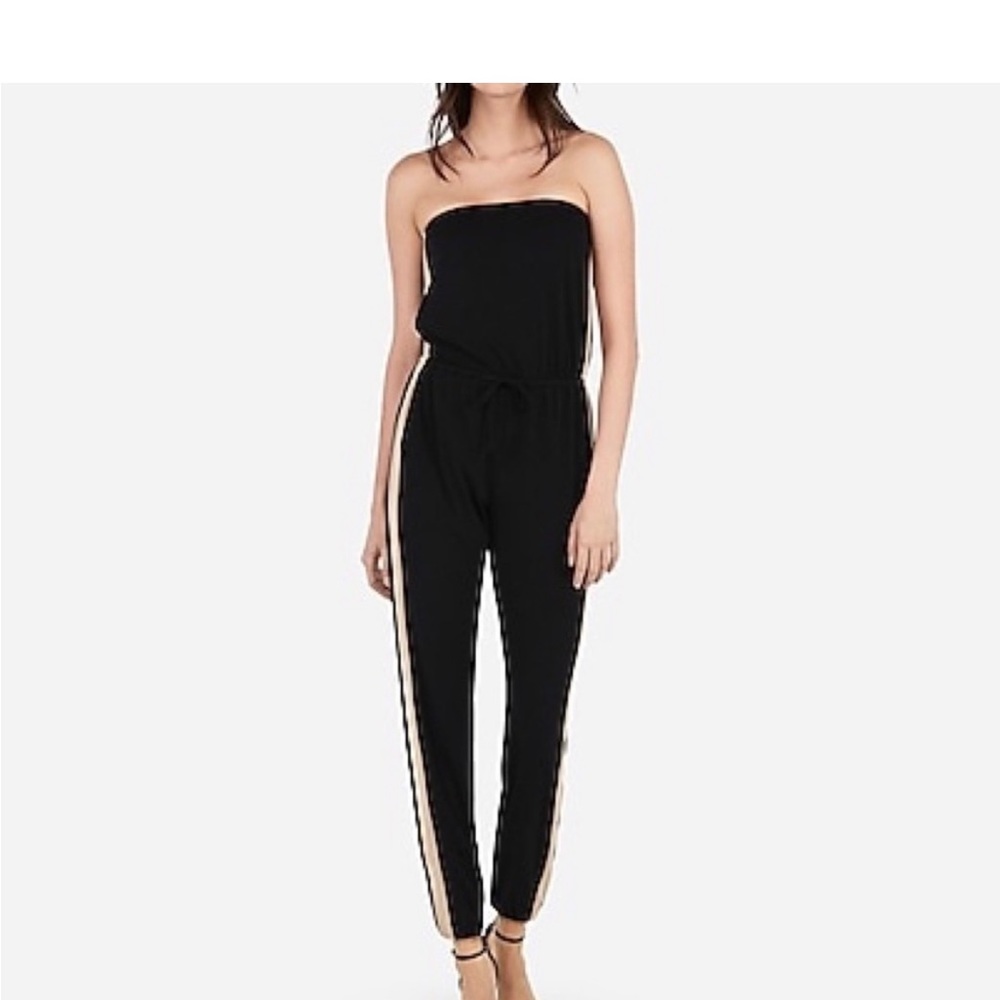 Express sporty strapless jogger jumpsuit Small